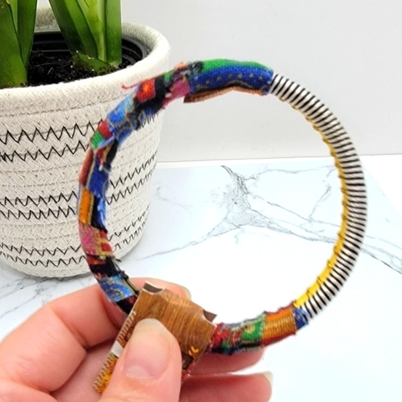 World Market | mixed media colorful Bohemian bangle bracelet NWT - Picture 3 of 8